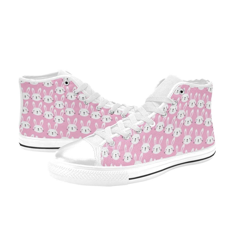 Rabbit Print Design LKS401 Men's High Top Canvas Shoes