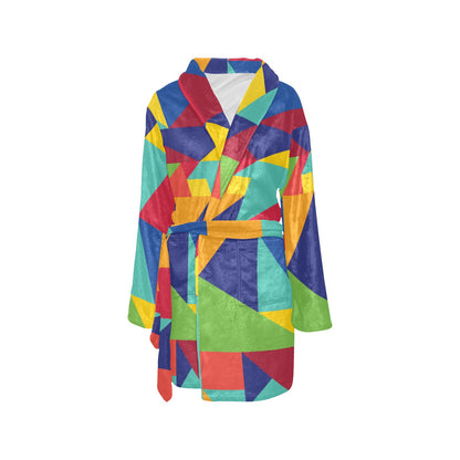 Mosaic Pattern Print Design 01 Women's Fleece Robe