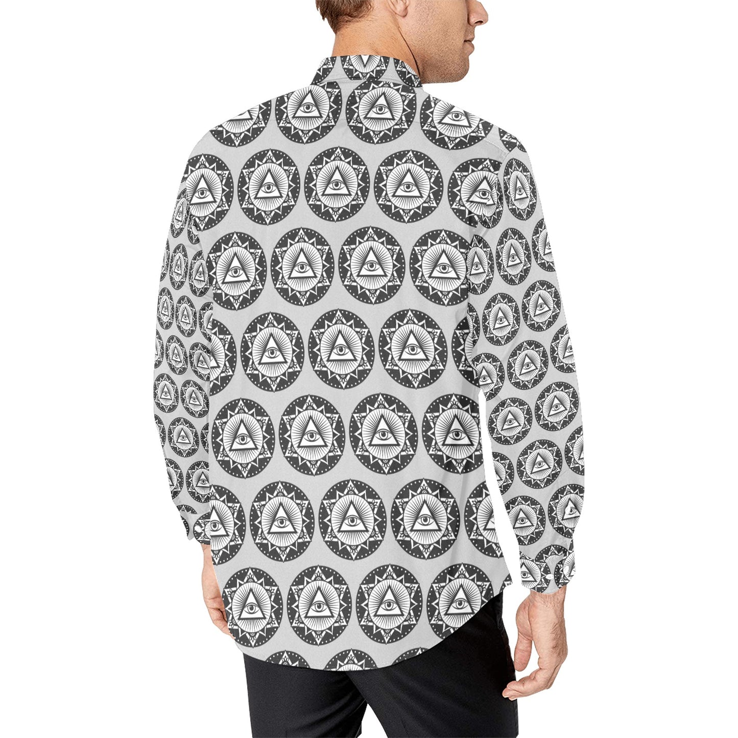 Third Eye Print Design LKS301 Men's Long Sleeve Dress Shirt