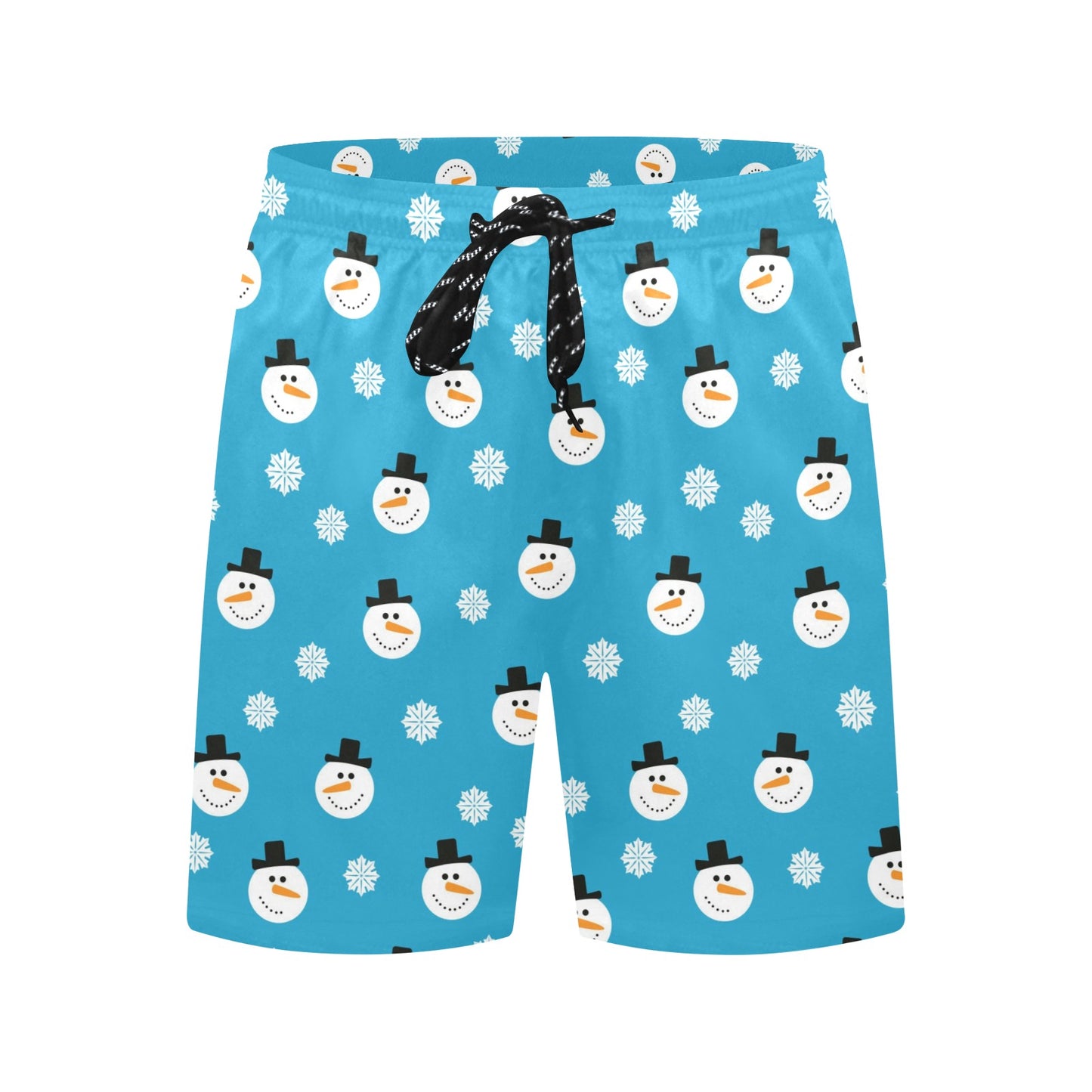 Snowman Print Design LKS303 Men's Swim Trunks Beach Shorts