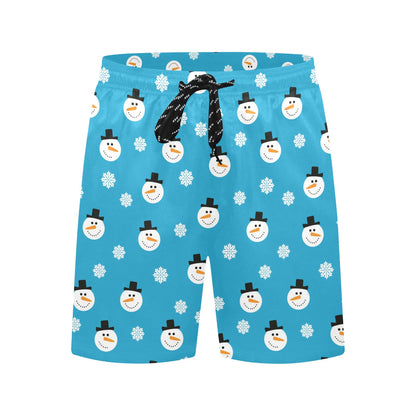 Snowman Print Design LKS303 Men's Swim Trunks Beach Shorts
