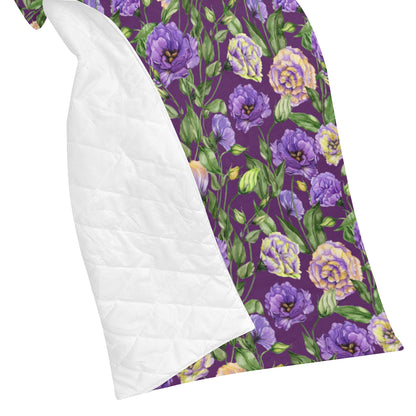 Lisianthus Pattern Print Design LT03 Premium Quilt