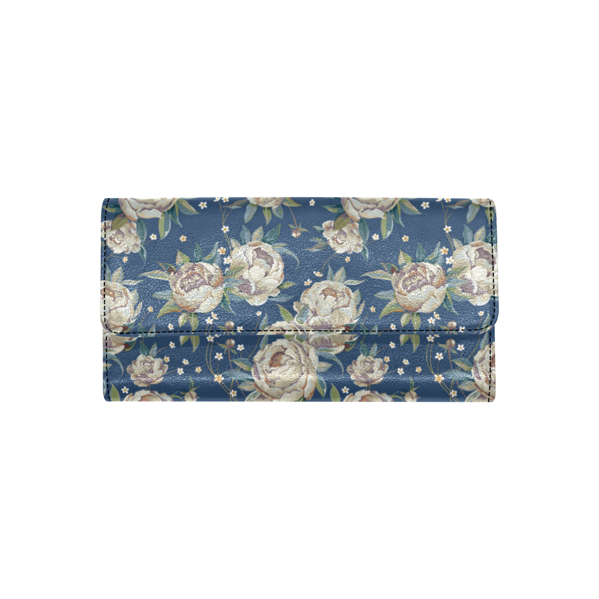 Peony Pattern Print Design A03 Women's Trifold Wallet