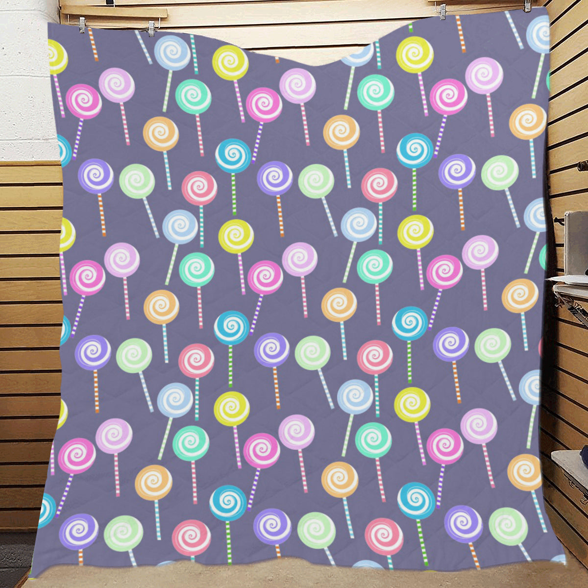 Lollipop Pattern Print Design LL03 Premium Quilt