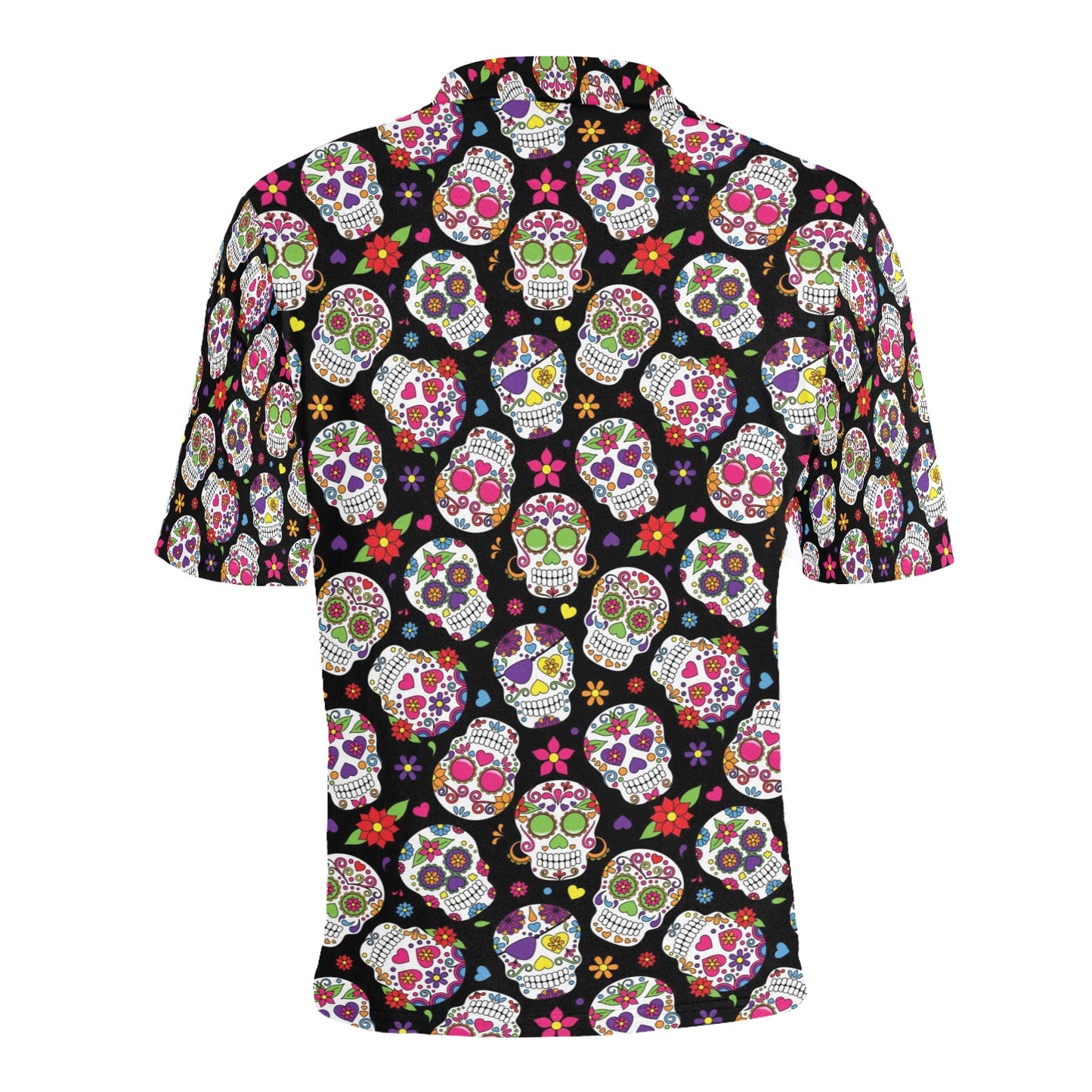Sugar Skull Print Design LKS302 Men Polo Shirt
