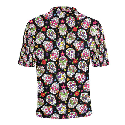 Sugar Skull Print Design LKS302 Men Polo Shirt
