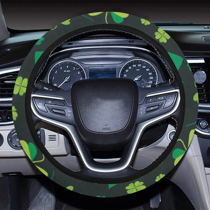 Shamrock Saint Patrick's Day Print Design LKS304 Steering Wheel Cover with Elastic Edge