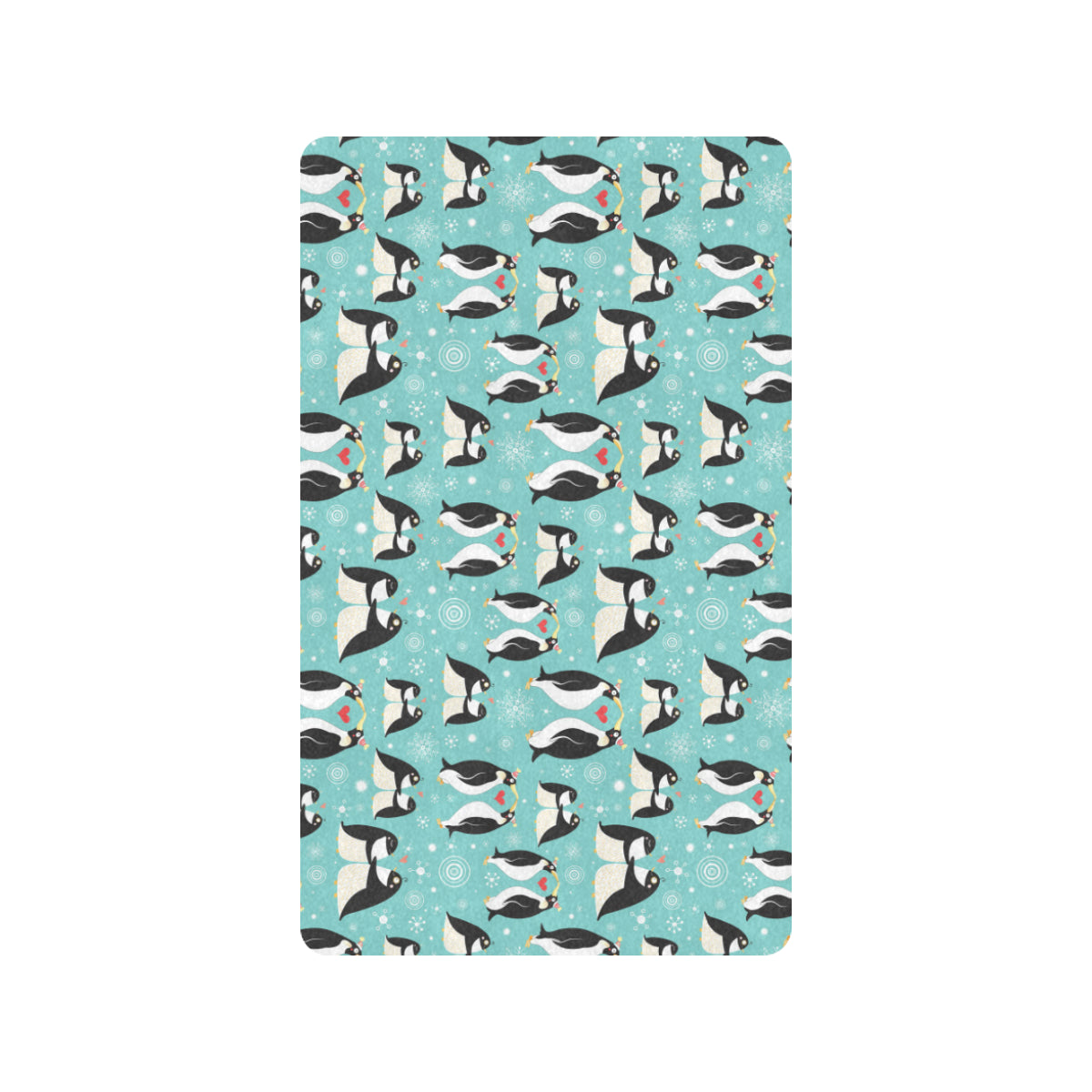 Penguin Love Print Rubber Doormat