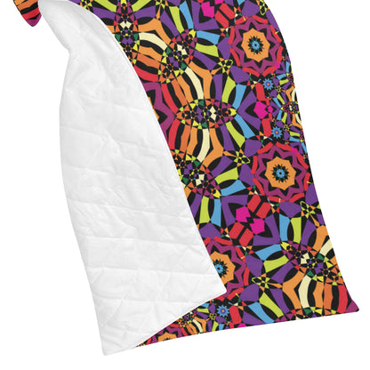 Kaleidoscope Pattern Print Design 01 Premium Quilt