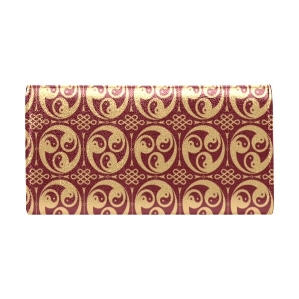 Yin Yang Style Pattern Design Print Women's Trifold Wallet