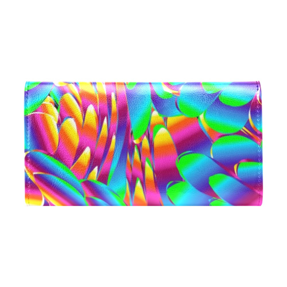 Psychedelic Trippy Pattern Women's Trifold Wallet