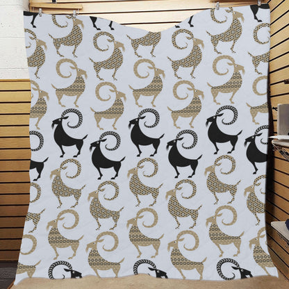 Goat Pattern Print Design 03 Premium Quilt