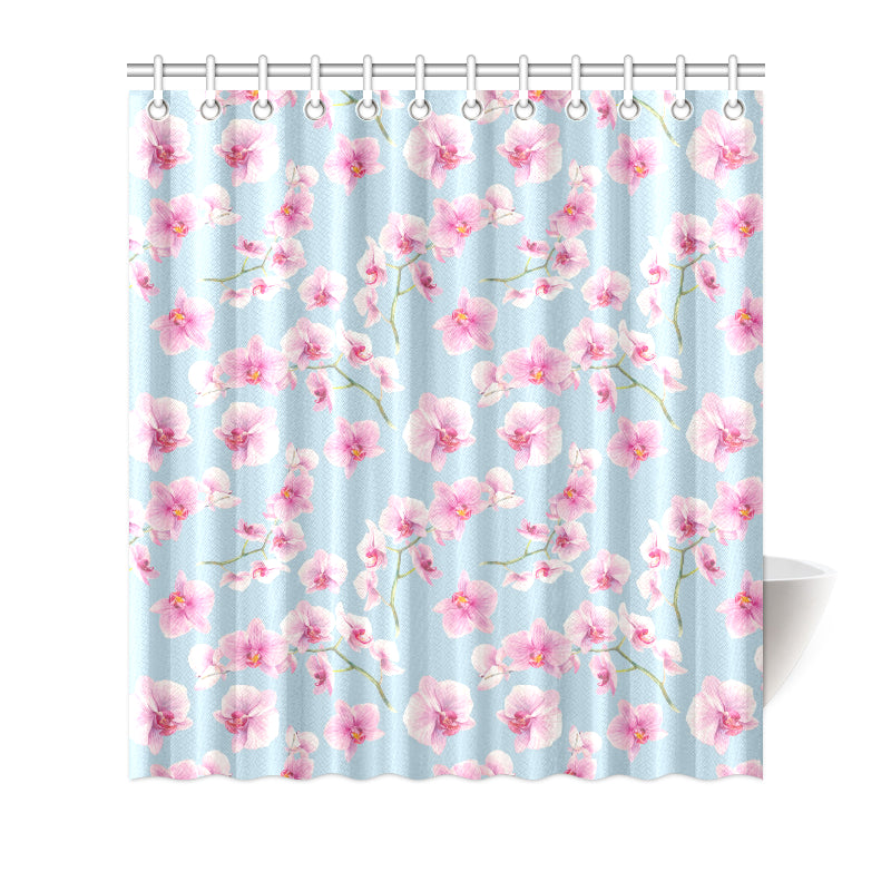 Orchid Pattern Print Design A01 Shower Curtain