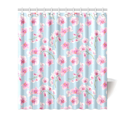 Orchid Pattern Print Design A01 Shower Curtain