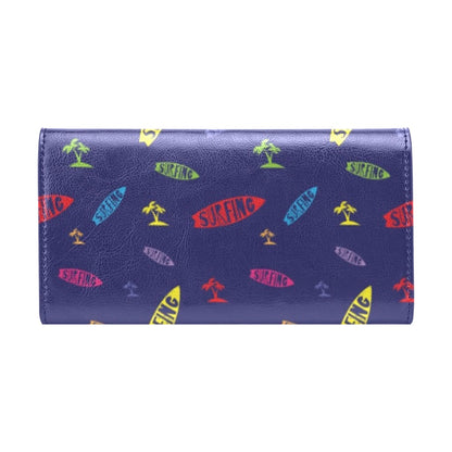 Surfboard Print Design LKS305 Women's Trifold Wallet