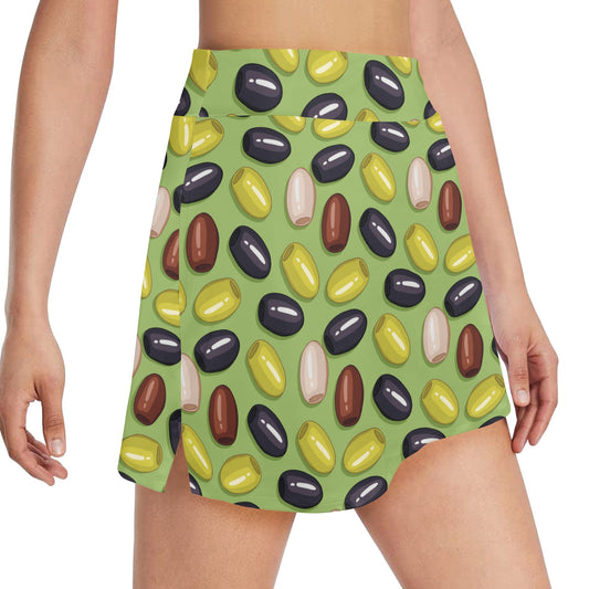 Olive Print Design LKS301 17" Golf & Pickleball Skort with Pockets