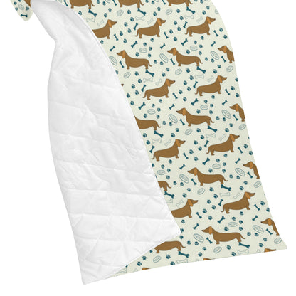 Dachshund Pattern Print Design 01 Premium Quilt