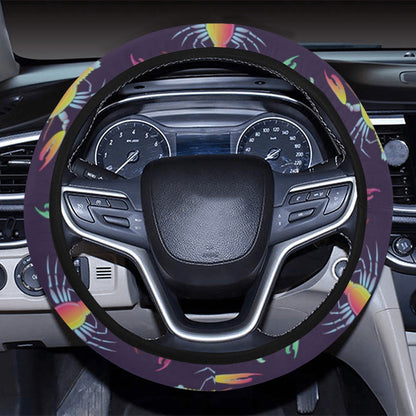 Lobster Print Design LKS402 Steering Wheel Cover with Elastic Edge