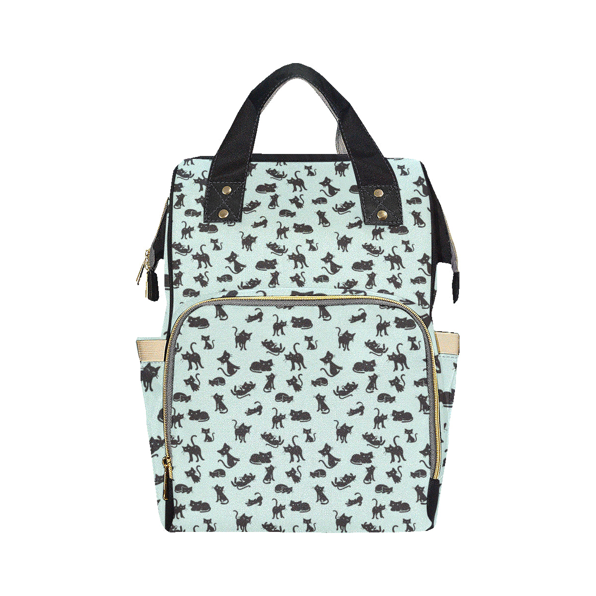 Black Cat Pattern Print Design 04 Diaper Bag Backpack
