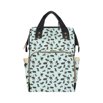 Black Cat Pattern Print Design 04 Diaper Bag Backpack