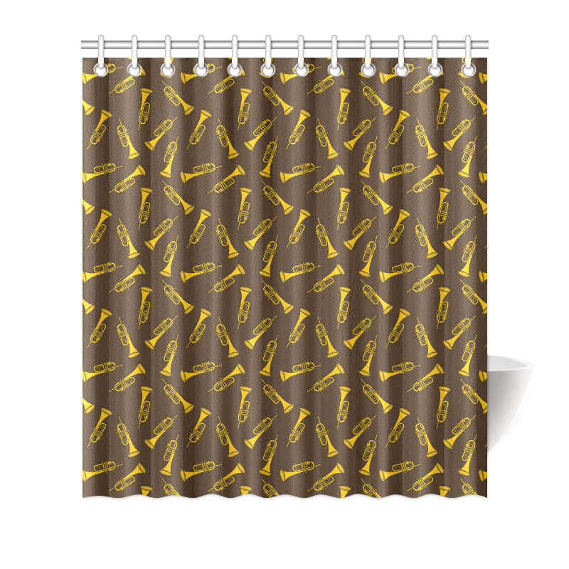 Trumpet Pattern Design Print Shower Curtain