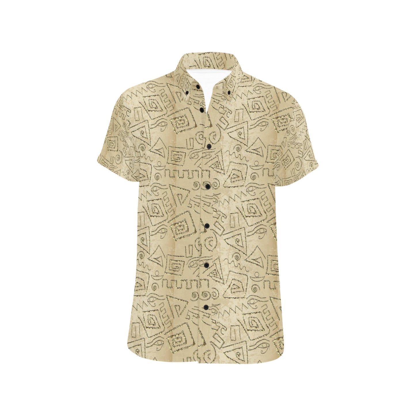 Ancient Greek Print Design LKS3013 Men Short Sleeve Button Up Shirt