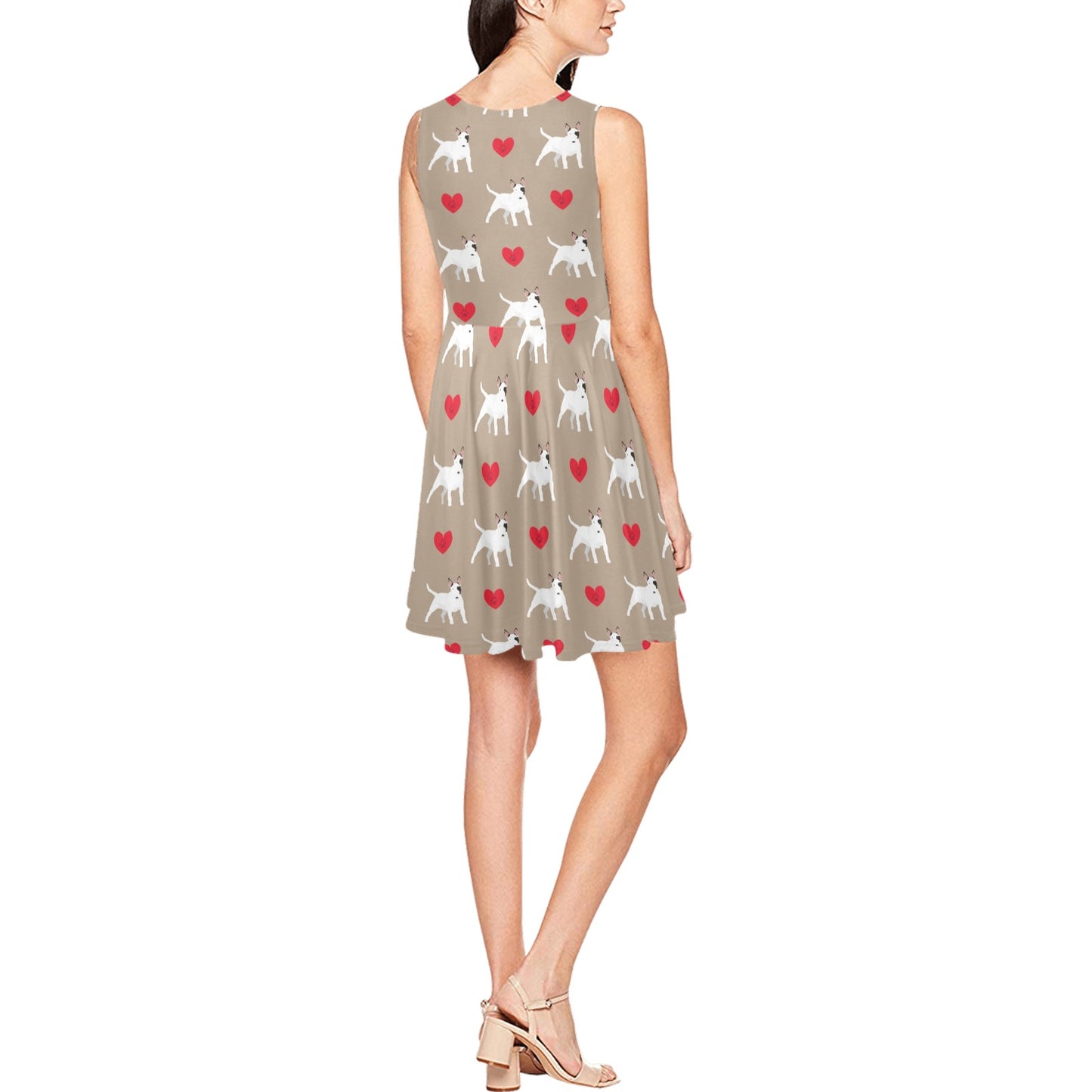Bull Terriers Pattern Print Design 01 Sleeveless Dress