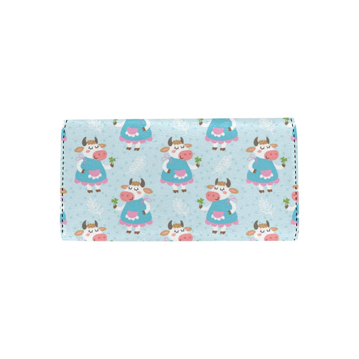 Cattle Happy Pattern Print Design 03 Women's Trifold Wallet