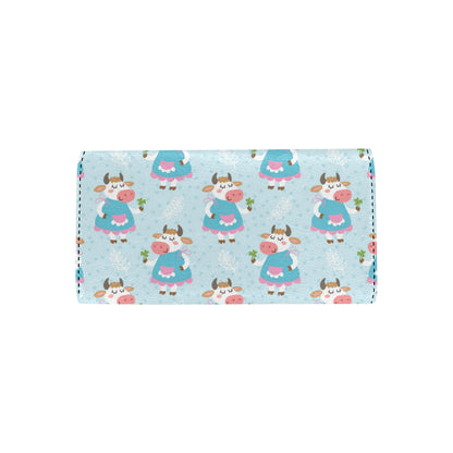 Cattle Happy Pattern Print Design 03 Women's Trifold Wallet