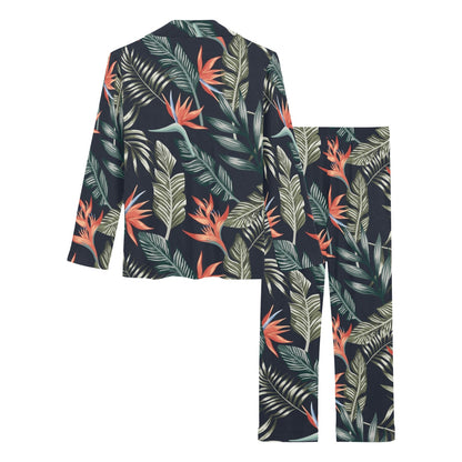 Bird Of Paradise Pattern Print Design BOP02 Women's Long Pajama Set