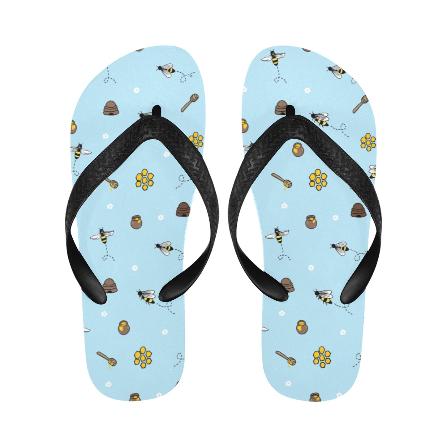 Honey Bee Print Design LKS307 Flip Flops
