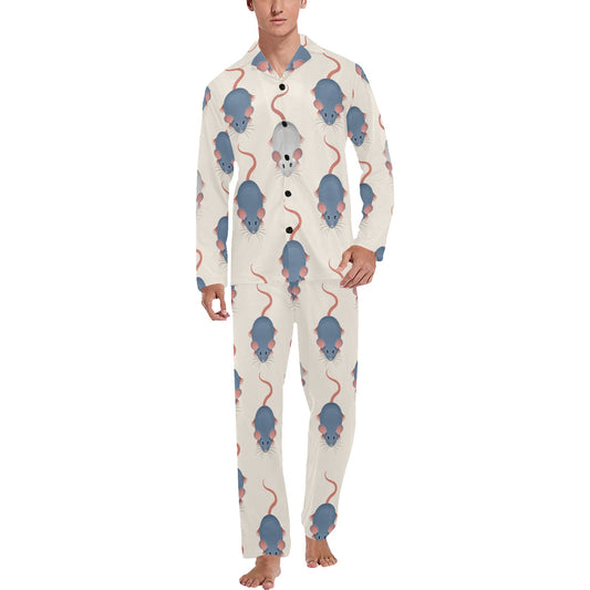 Rat Pattern Print Design 03 Men's Long Pajama Set