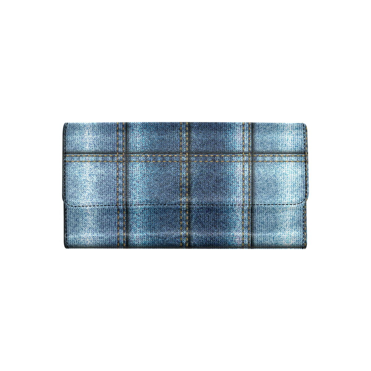 Jean Patchwork Pattern Print Design 02 Women's Trifold Wallet