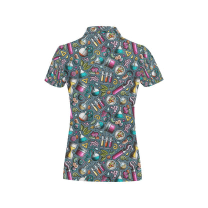 Science Print Design LKS304 Women's Polo Shirt