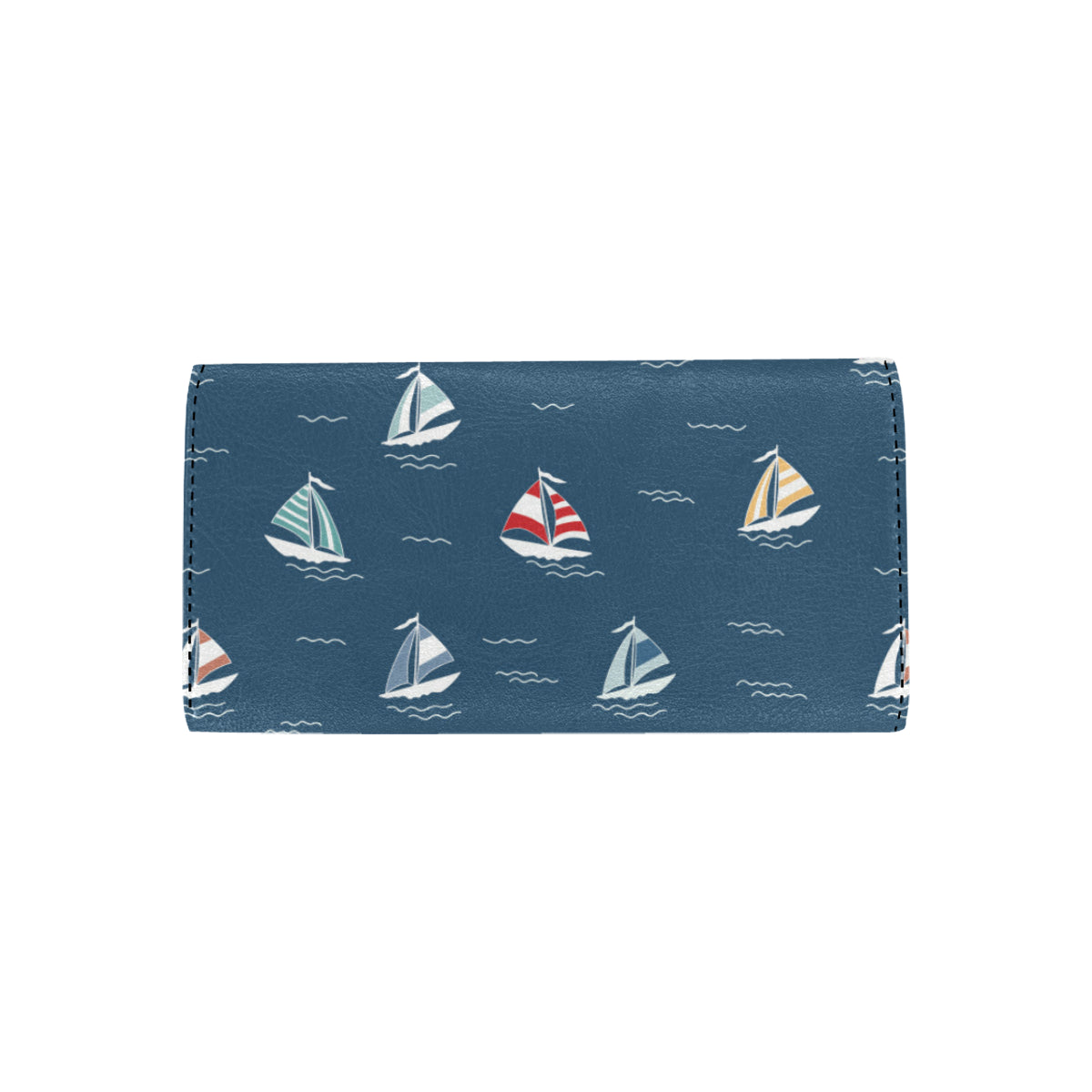 Sailing Ships Pattern Print Design A02 Women's Trifold Wallet