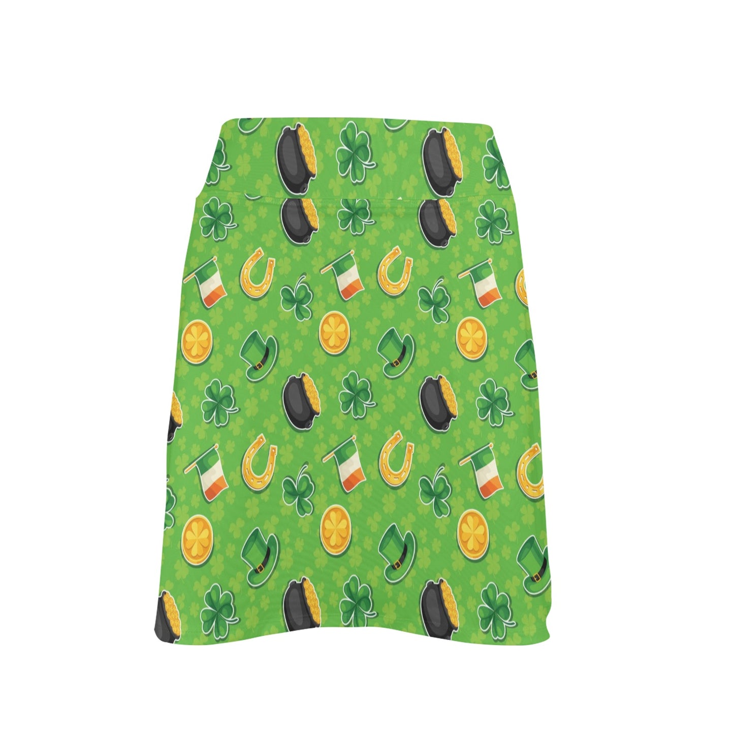 Shamrock Saint Patrick's Day Print Design LKS302 17" Golf & Pickleball Skort with Pockets