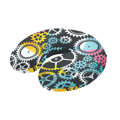 Mechanic Pattern Print Design 02 U-Shaped Travel Neck Pillow