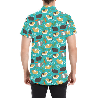 Guinea Pig Print Design LKS402 Men Short Sleeve Button Up Shirt