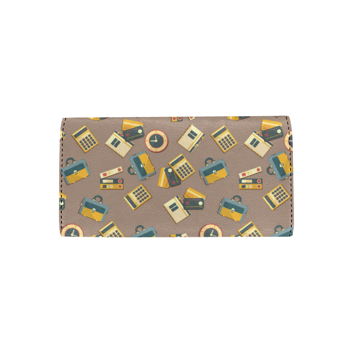 Accounting Financial Pattern Print Design 03 Women's Trifold Wallet