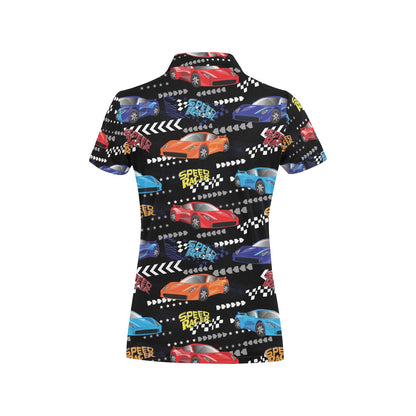Racing Pattern Print Design A05 Women's Polo Shirt