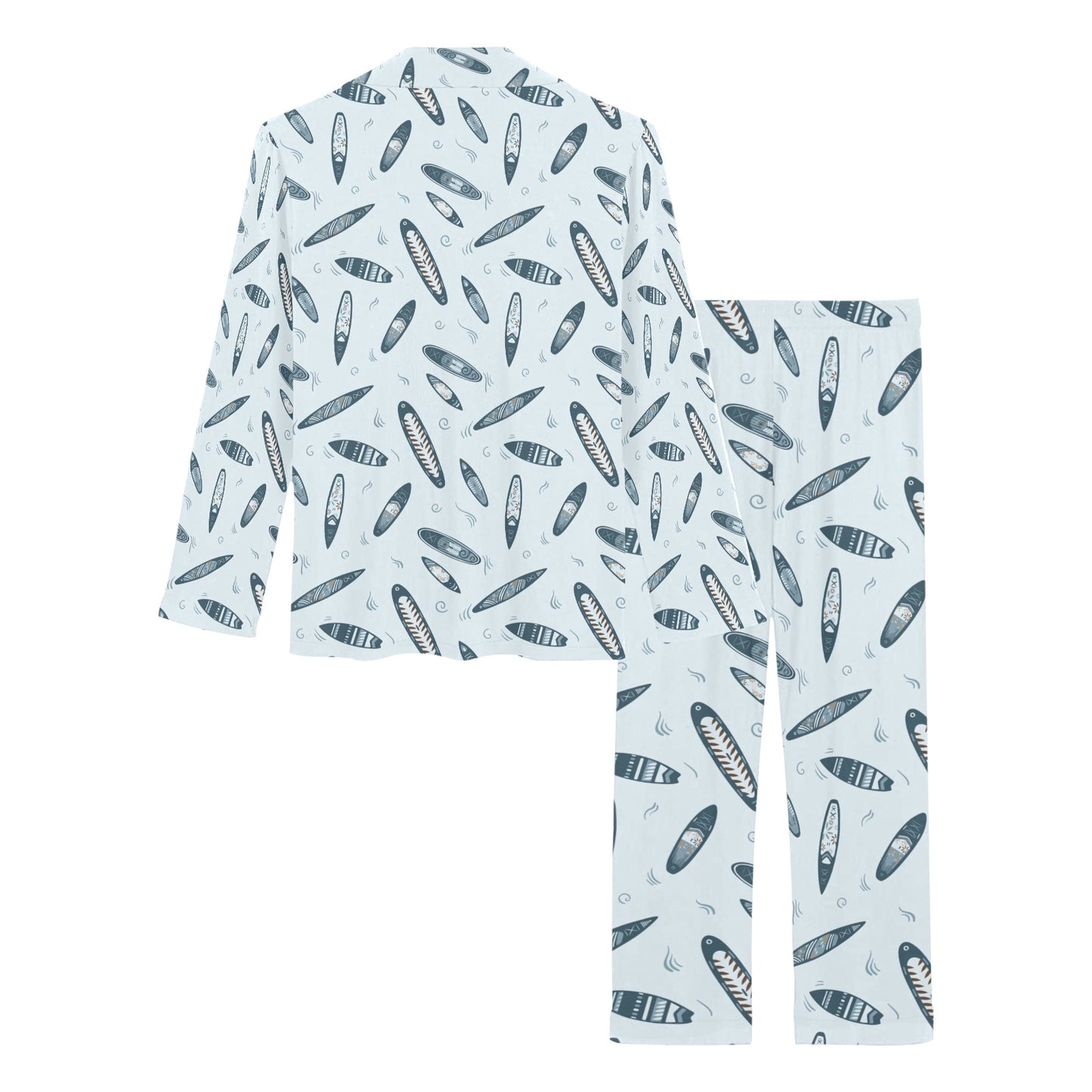 Surfboard Print Design LKS306 Women's Long Pajama Set