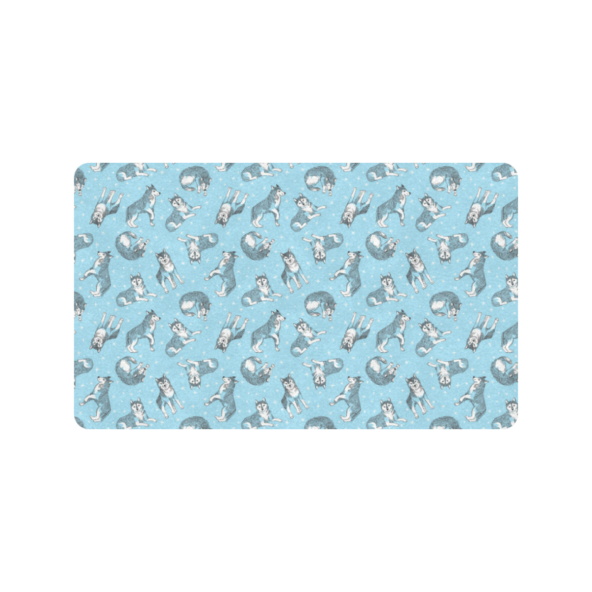 Wolf Design Print Pattern Rubber Doormat
