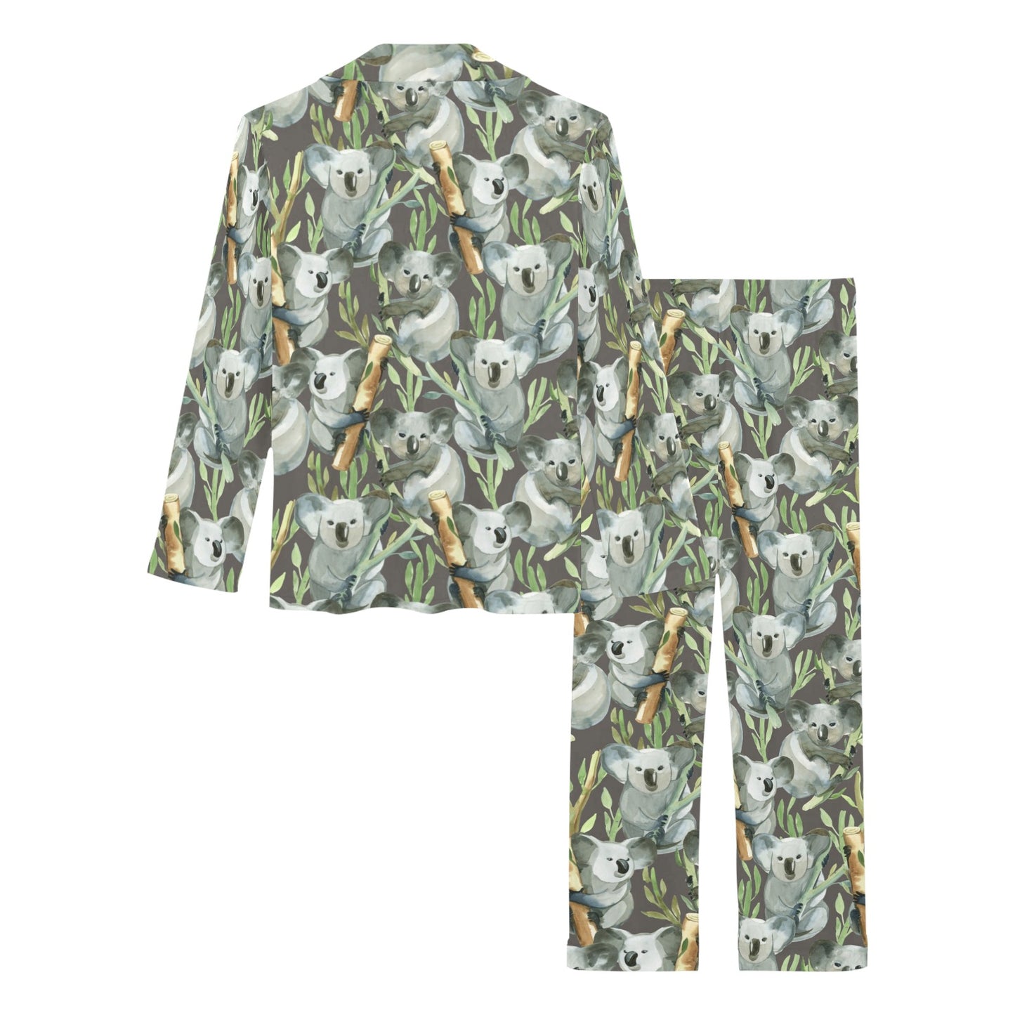Koala Pattern Design Print Women's Long Pajama Set
