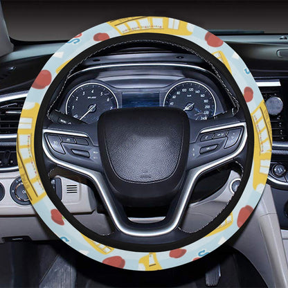 School Bus Back To School Print Design LKS303 Steering Wheel Cover with Elastic Edge