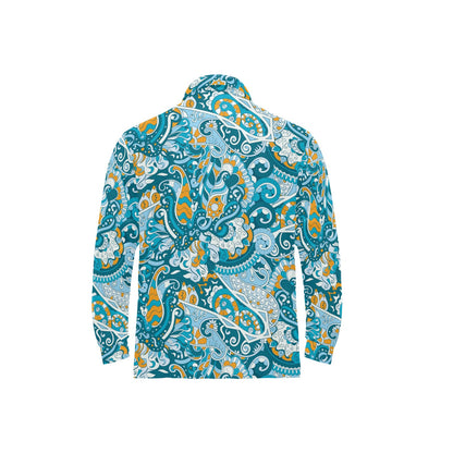 Funky Retro Pattern Print Design A03 Long Sleeve Polo Shirt For Men's