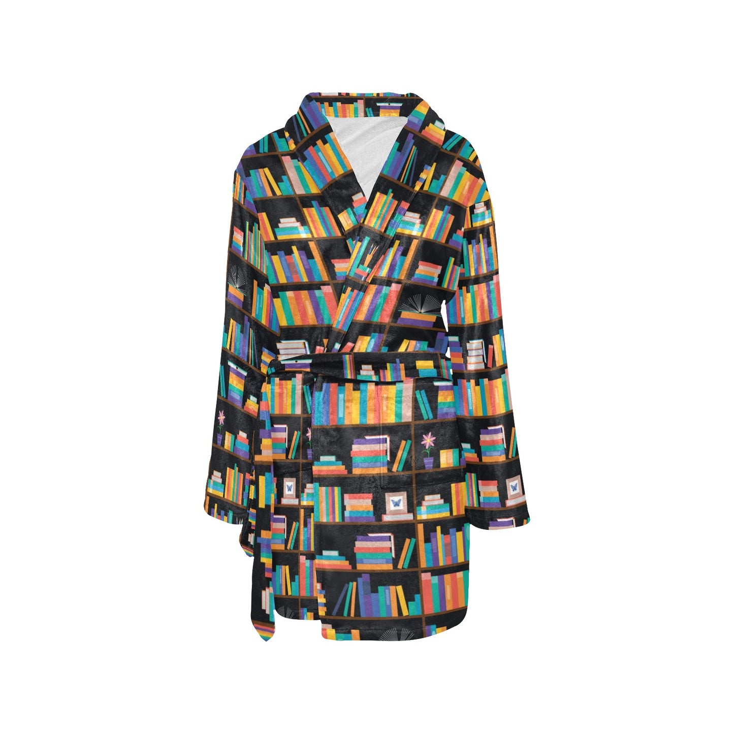 Book Pattern Print Design 05 Women's Fleece Robe
