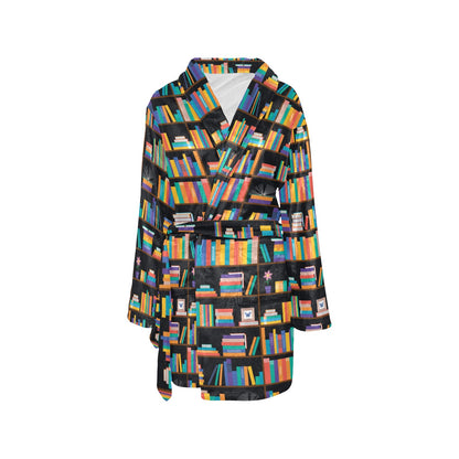 Book Pattern Print Design 05 Women's Fleece Robe