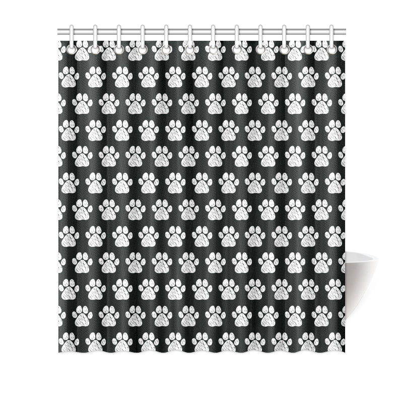Paw Pattern Print Design A02 Shower Curtain