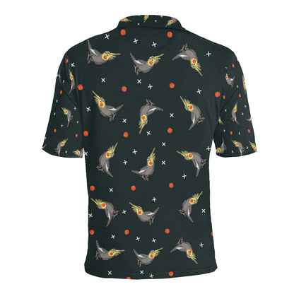 Cockatiel Pattern Print Design 02 Men Polo Shirt