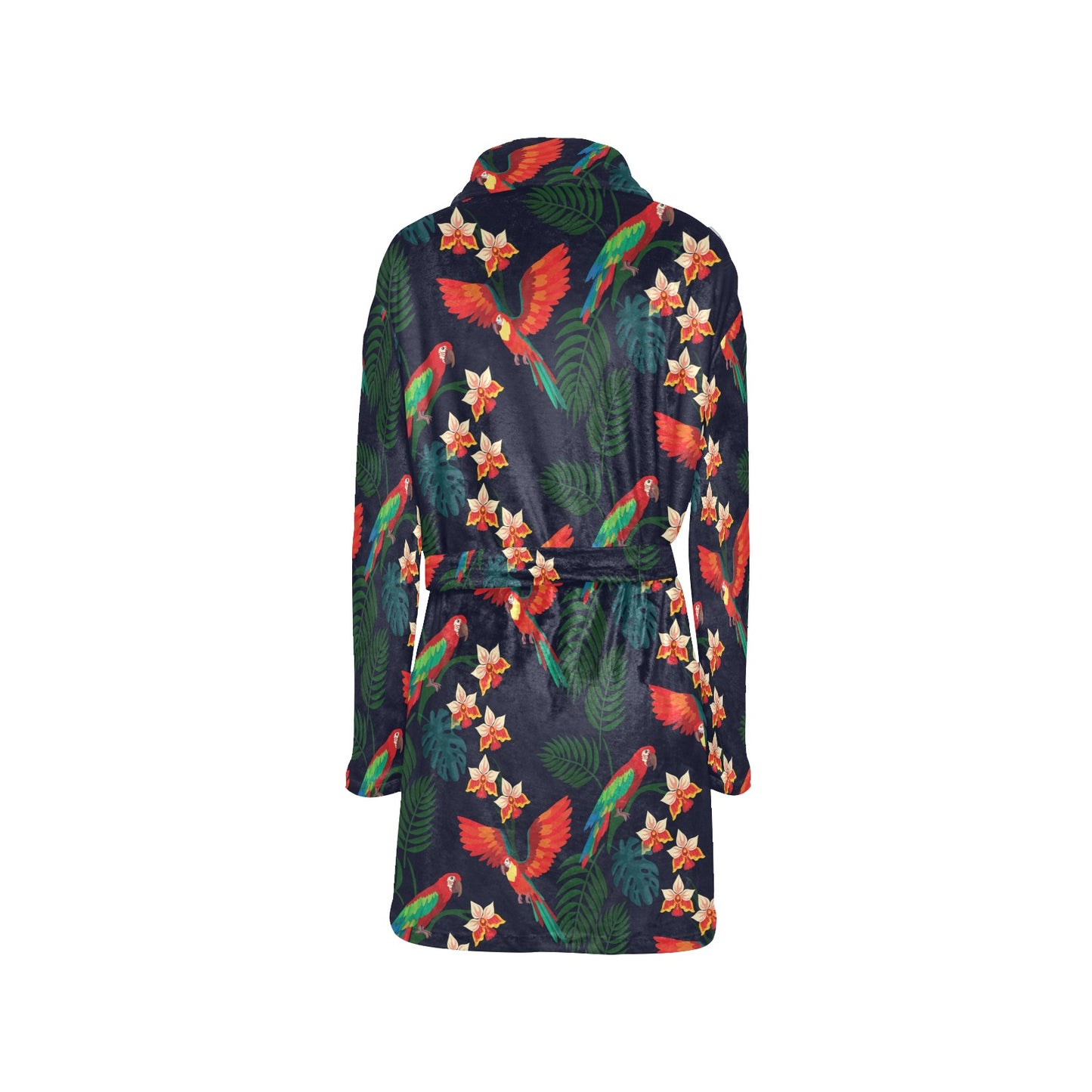 Macaw Pattern Print Design 02 Women's Fleece Robe